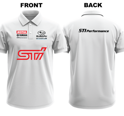 Drifit Polo Shirt: Subaru STI (Front and Back)