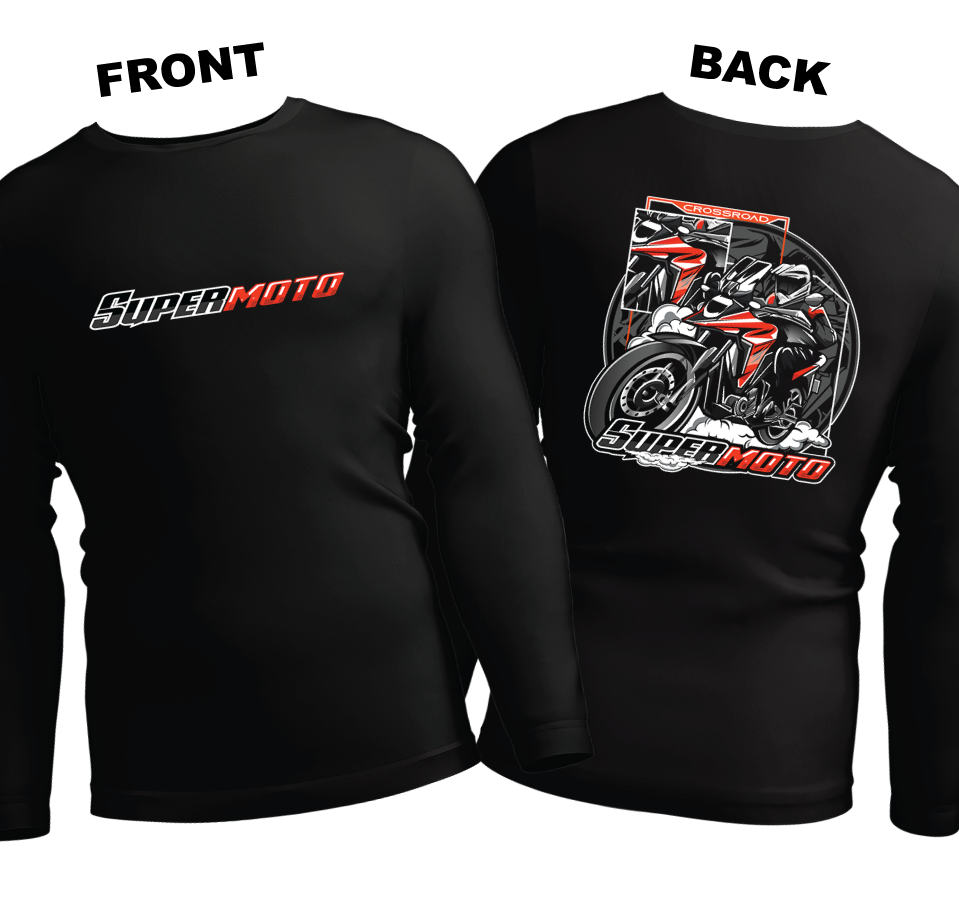 Long Sleeve Drifit Shirt: Supermoto (Front and Back)