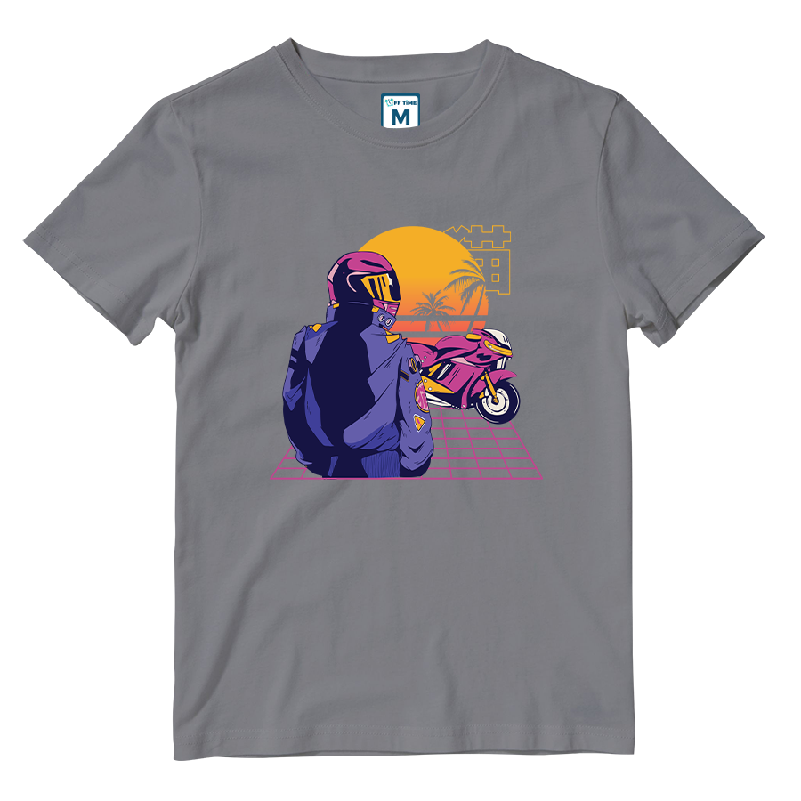 Cotton Shirt: Synthwave Rider