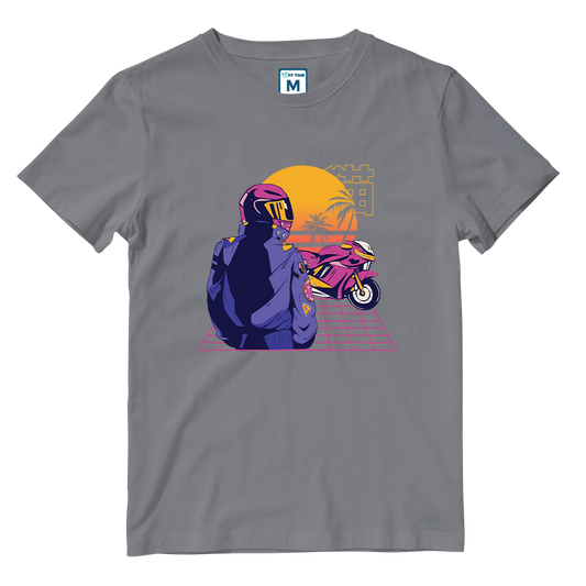 Cotton Shirt: Synthwave Rider