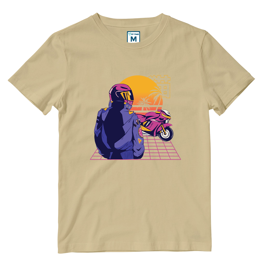 Cotton Shirt: Synthwave Rider
