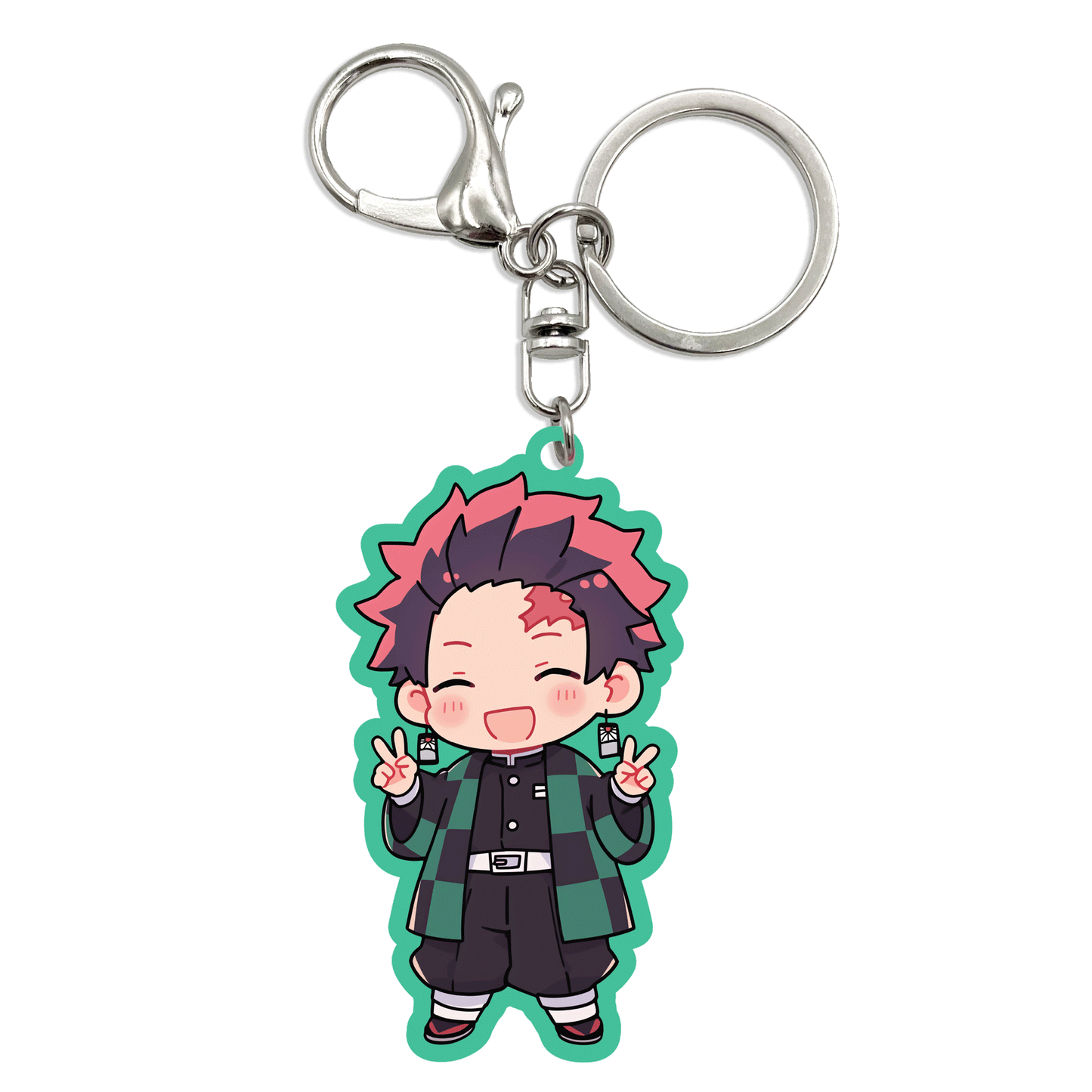Acrylic Bag Charm: Tanjiro Peace Sign