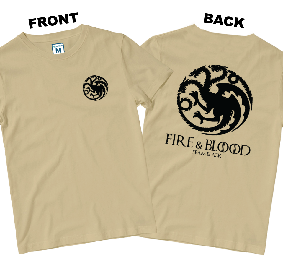 Cotton Shirt: Fire & Blood (Front and Back)
