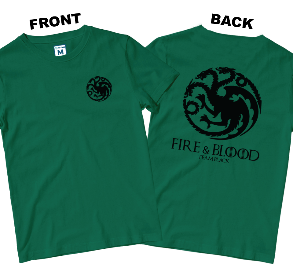 Cotton Shirt: Fire & Blood (Front and Back)