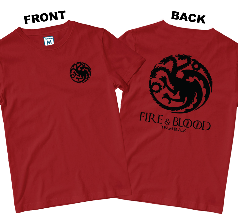 Cotton Shirt: Fire & Blood (Front and Back)
