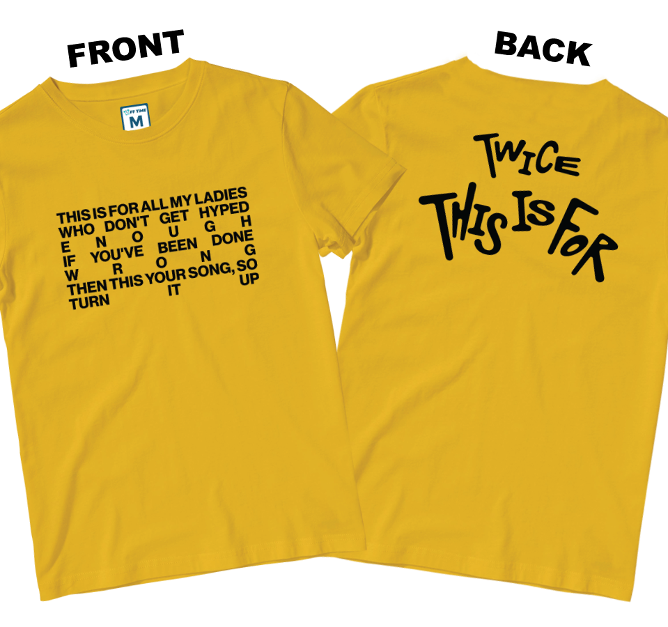 Cotton Shirt: This Is For Lyrics (Front and Back)