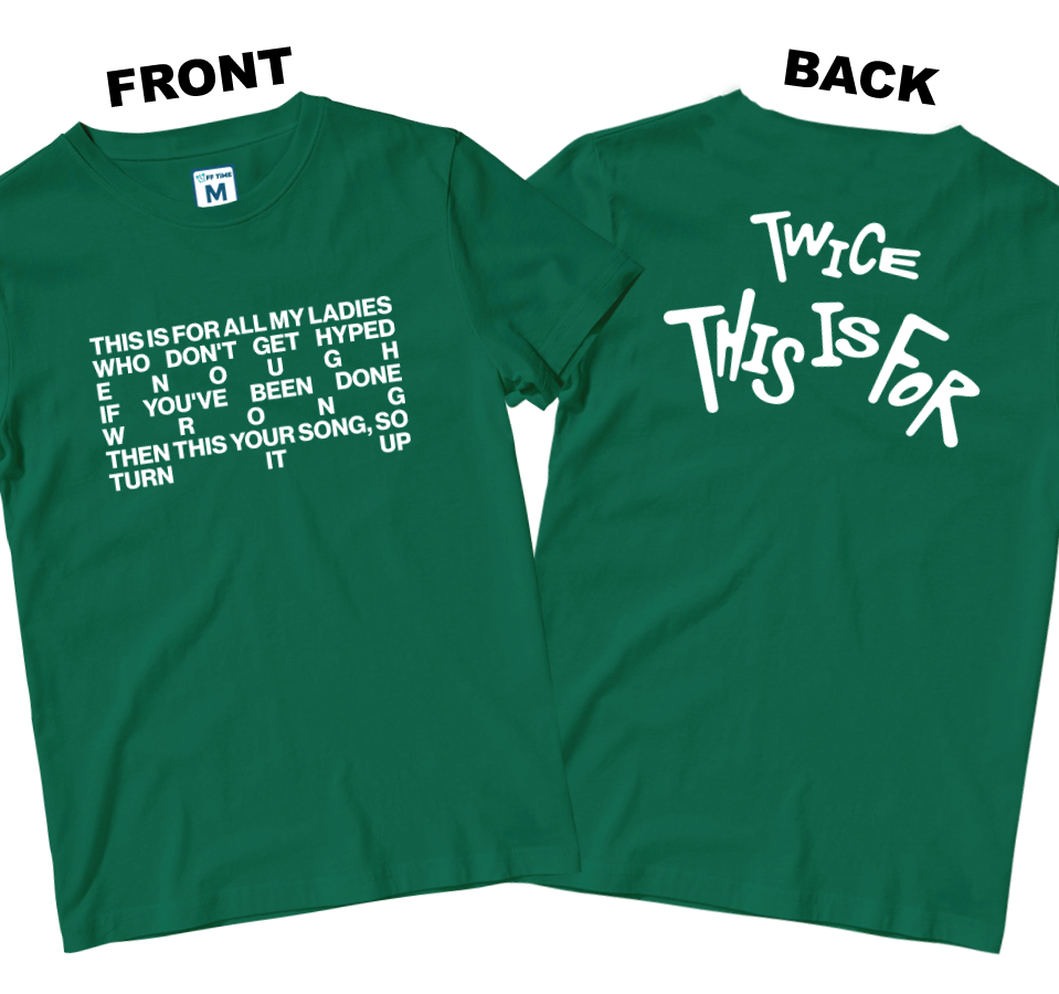 Cotton Shirt: This Is For Lyrics (Front and Back)