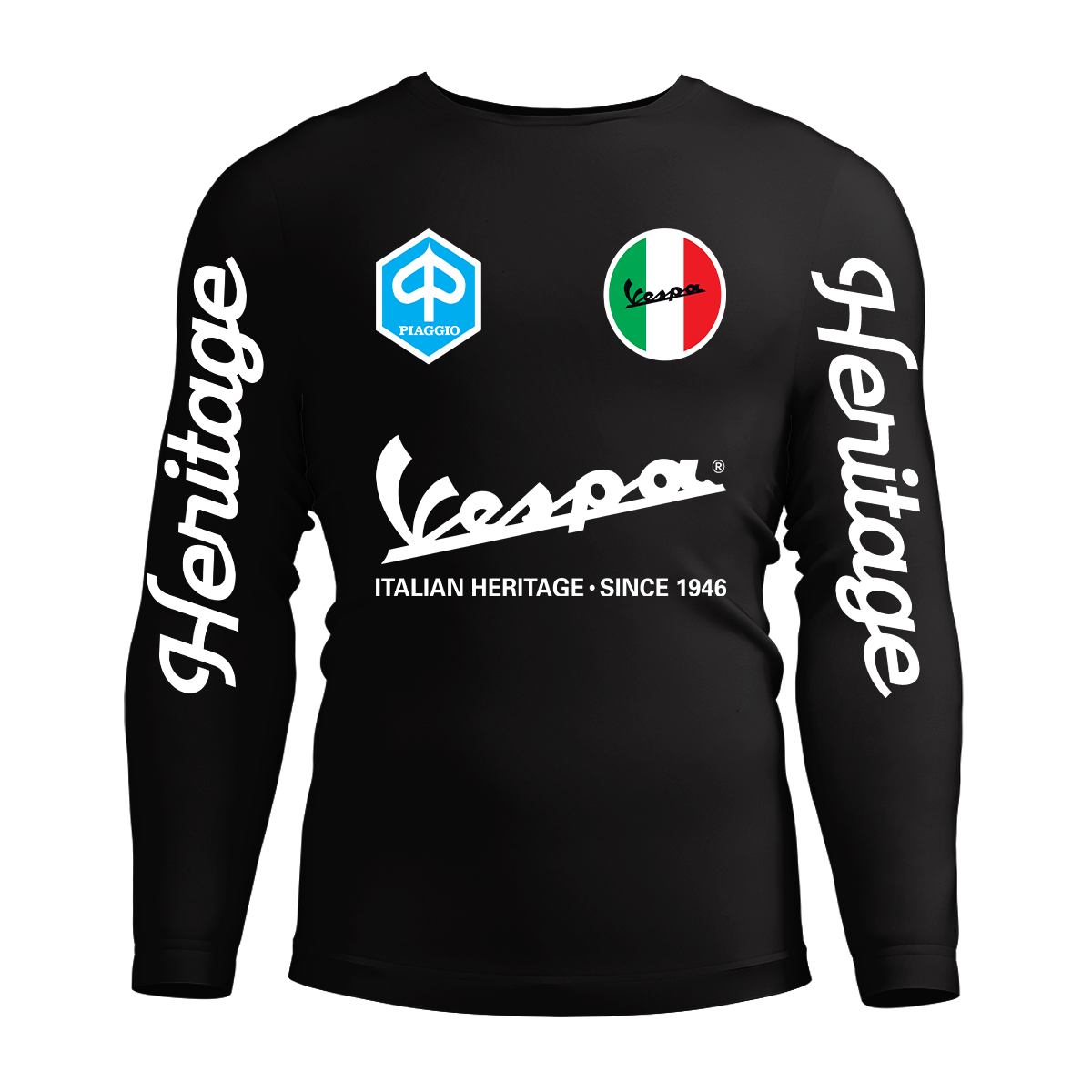 Long Sleeve Drifit Shirt: Vespa Italian Heritage