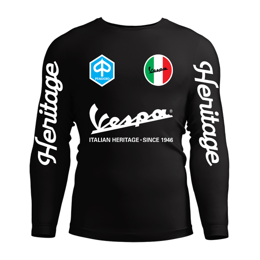 Long Sleeve Drifit Shirt: Vespa Italian Heritage