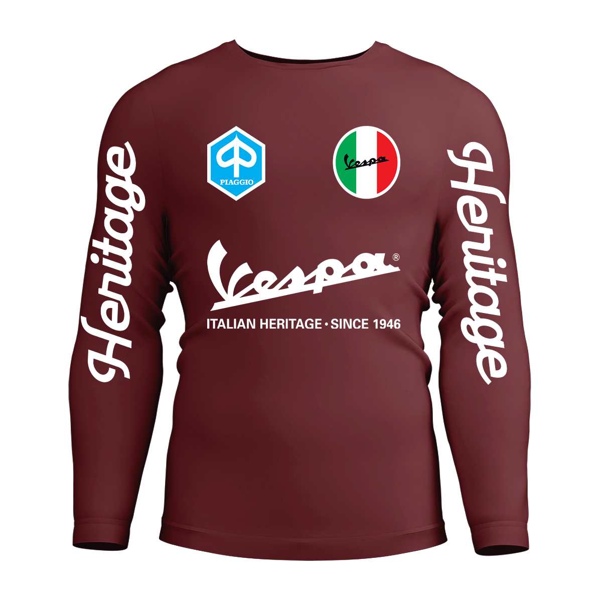 Long Sleeve Drifit Shirt: Vespa Italian Heritage