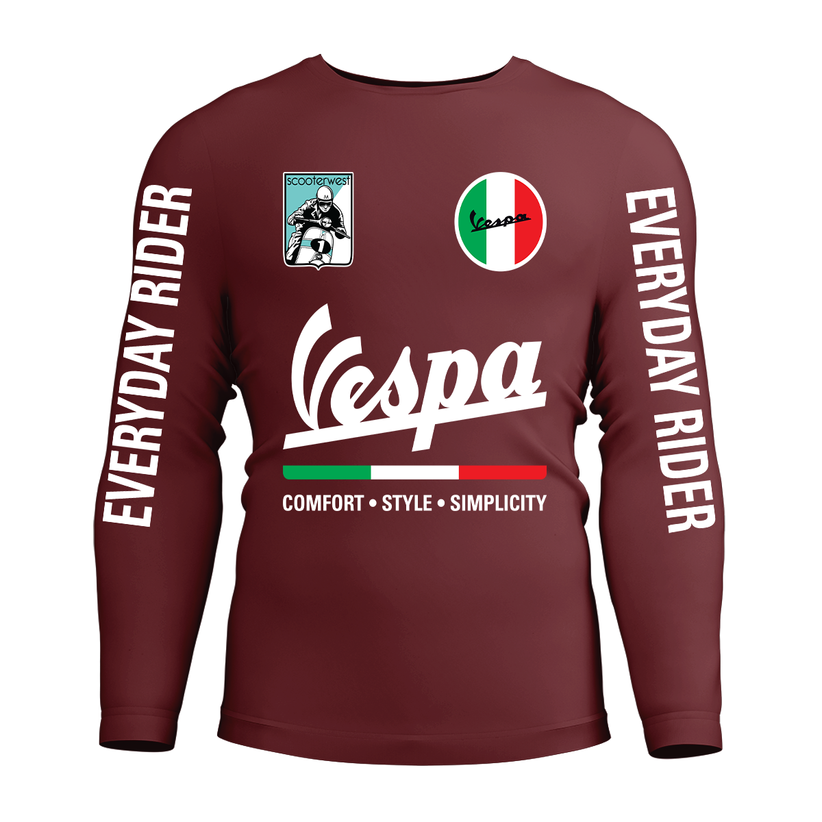 Long Sleeve Drifit Shirt: Vespa Italy