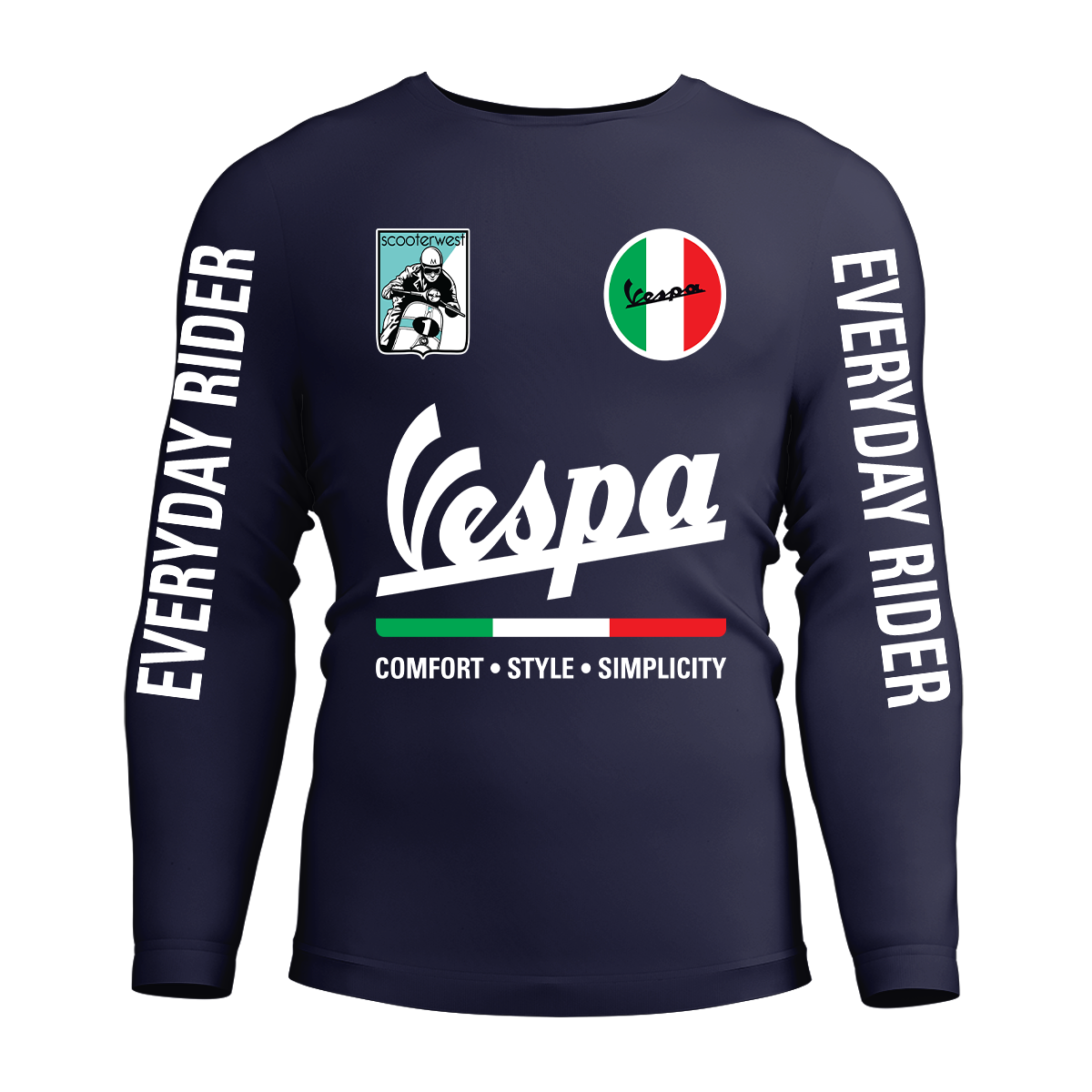 Long Sleeve Drifit Shirt: Vespa Italy