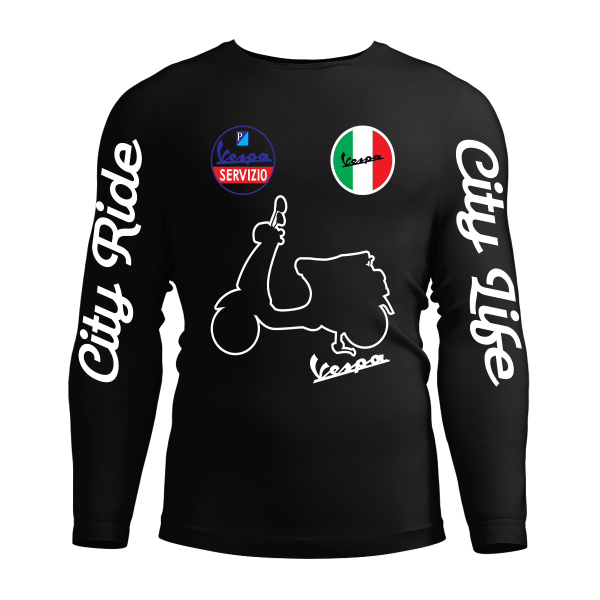 Long Sleeve Drifit Shirt: Vespa Silhouette
