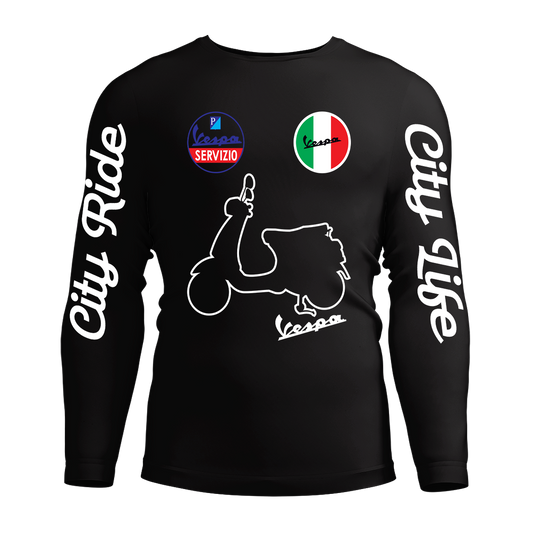 Long Sleeve Drifit Shirt: Vespa Silhouette
