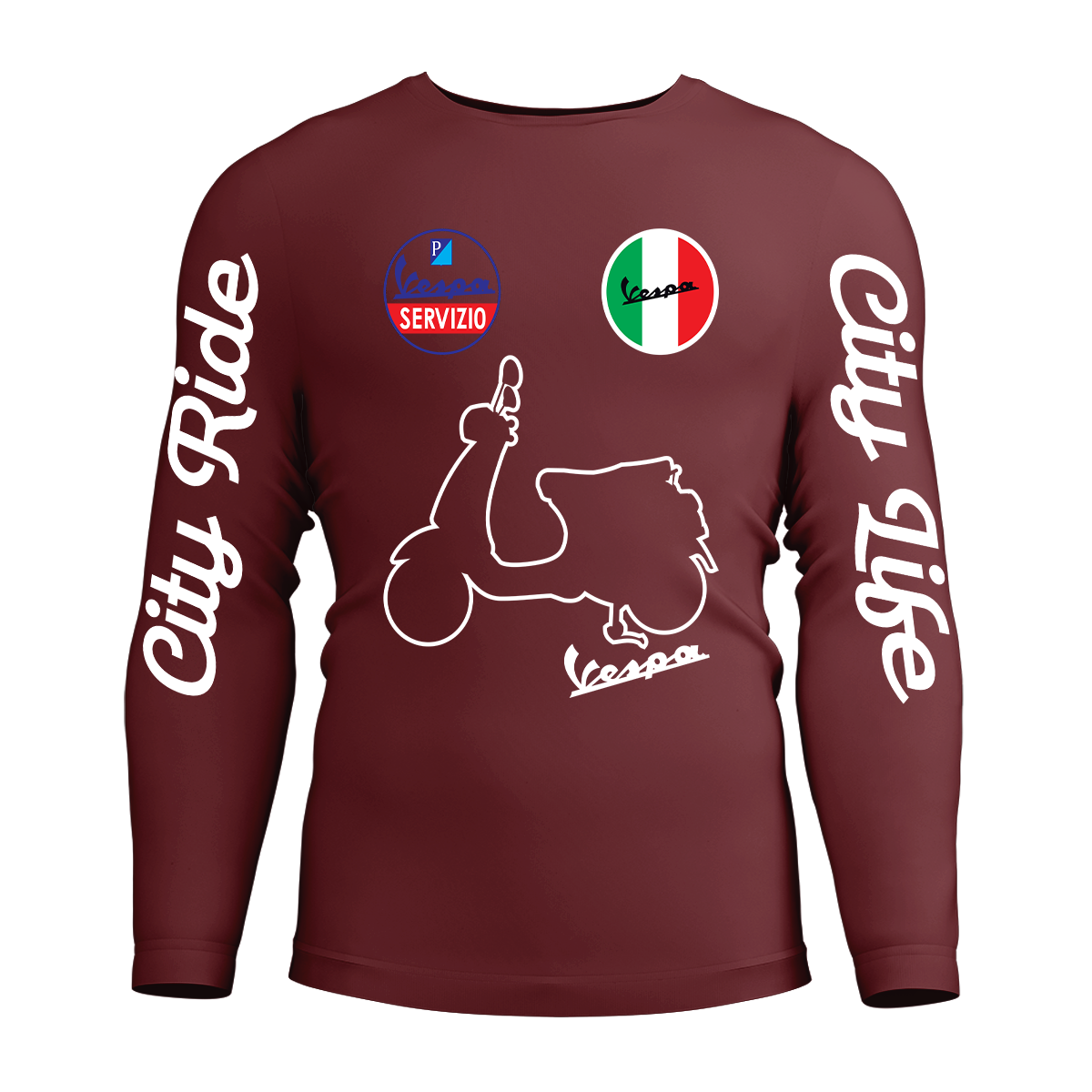 Long Sleeve Drifit Shirt: Vespa Silhouette