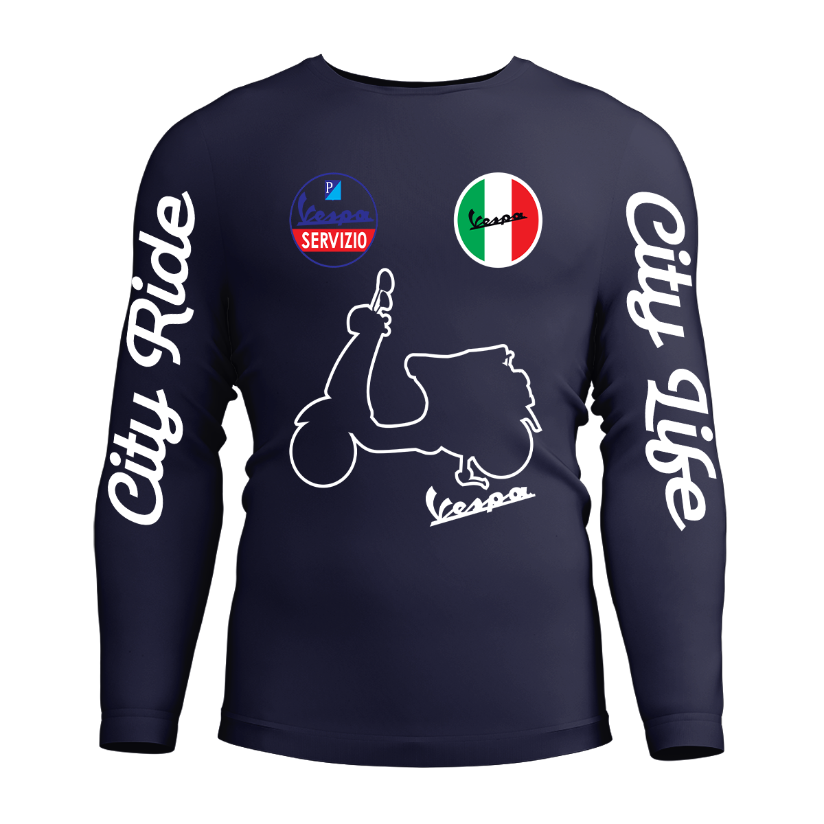 Long Sleeve Drifit Shirt: Vespa Silhouette