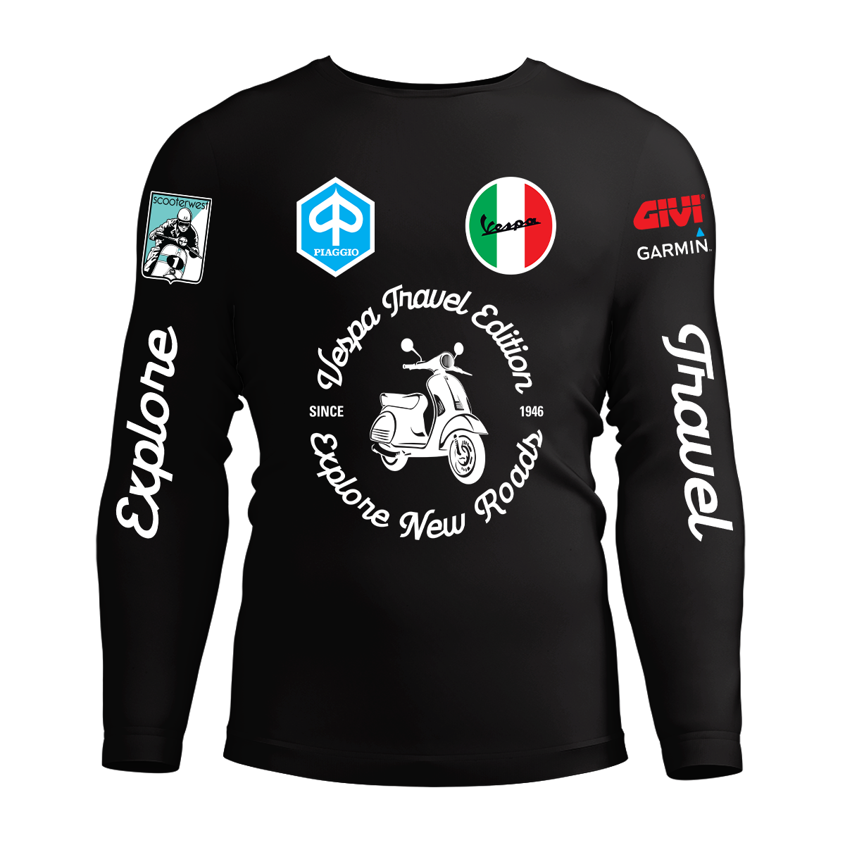 Long Sleeve Drifit Shirt: Vespa Travel Edition