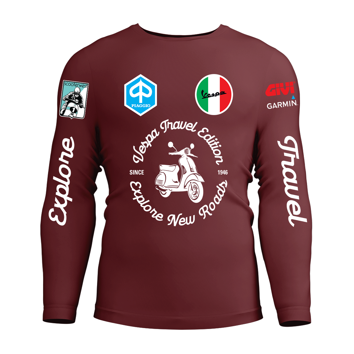 Long Sleeve Drifit Shirt: Vespa Travel Edition