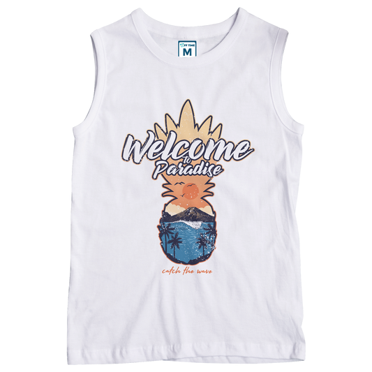 Sleeveless Drifit Shirt: Welcome Paradise