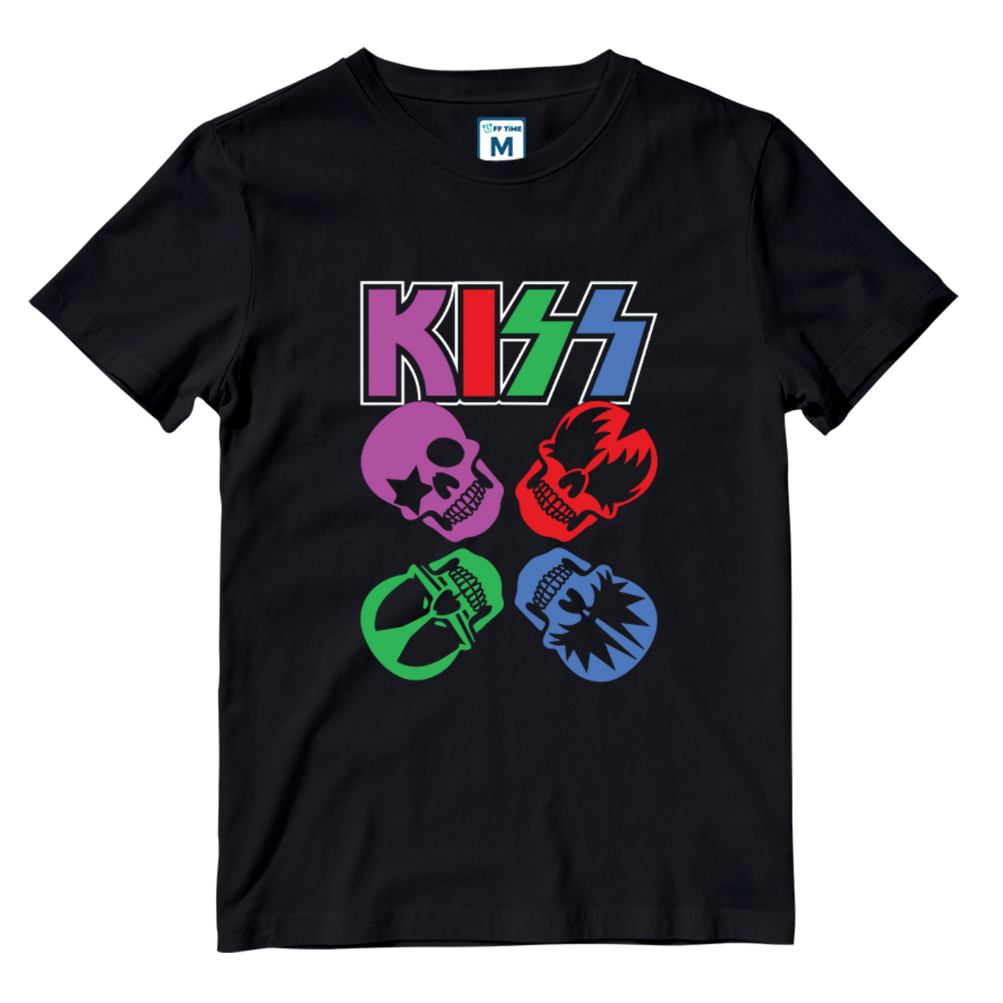 Cotton Shirt: Kiss Skulls