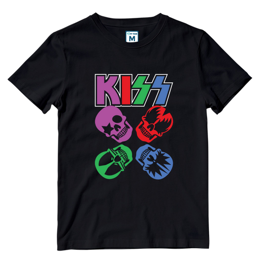 Cotton Shirt: Kiss Skulls