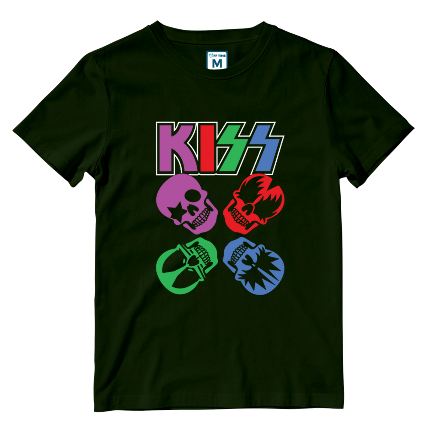 Cotton Shirt: Kiss Skulls