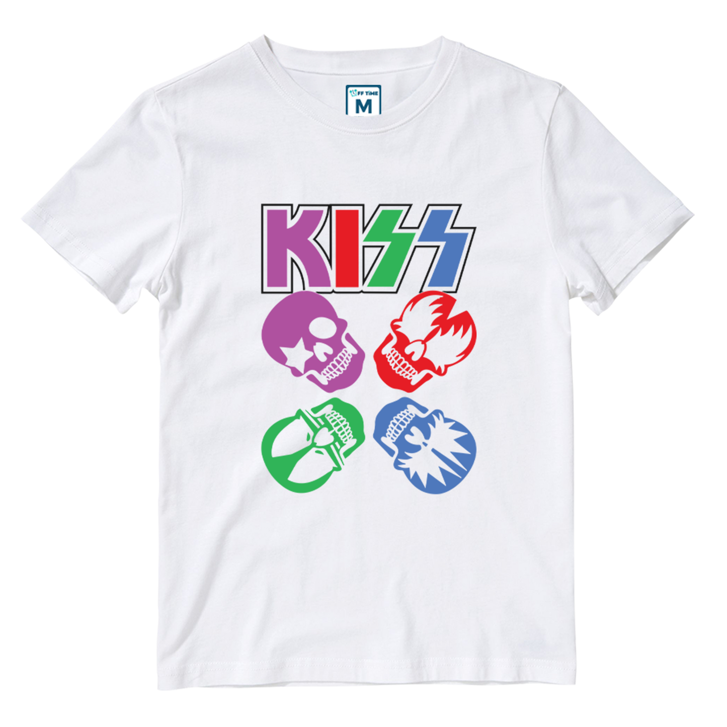 Cotton Shirt: Kiss Skulls