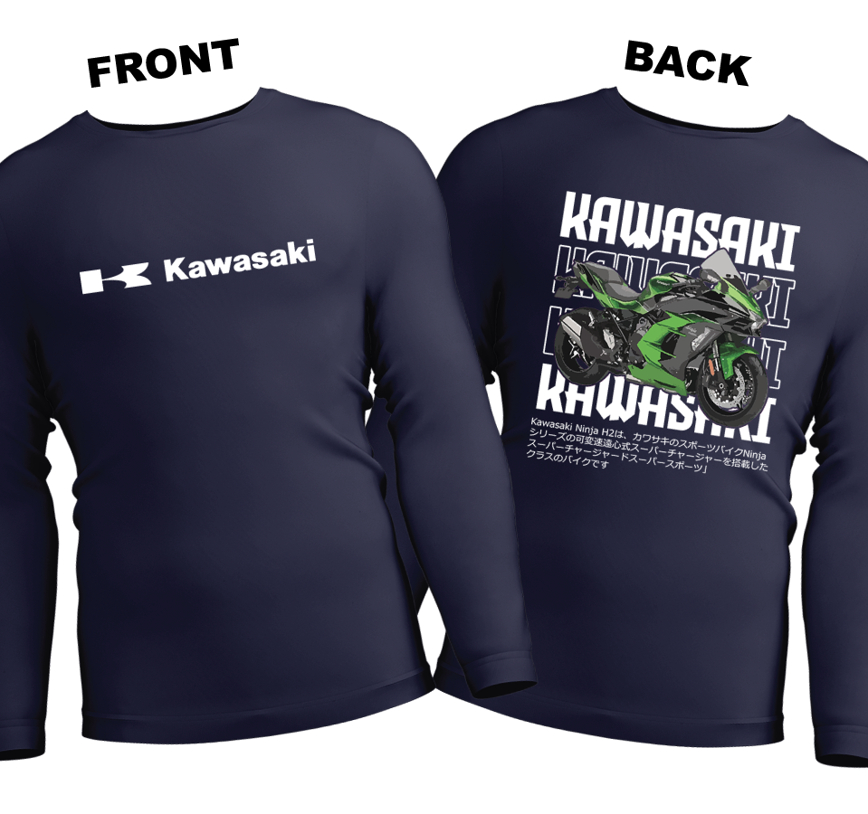 Long Sleeve Drifit Shirt: Kawasaki (Front and Back)