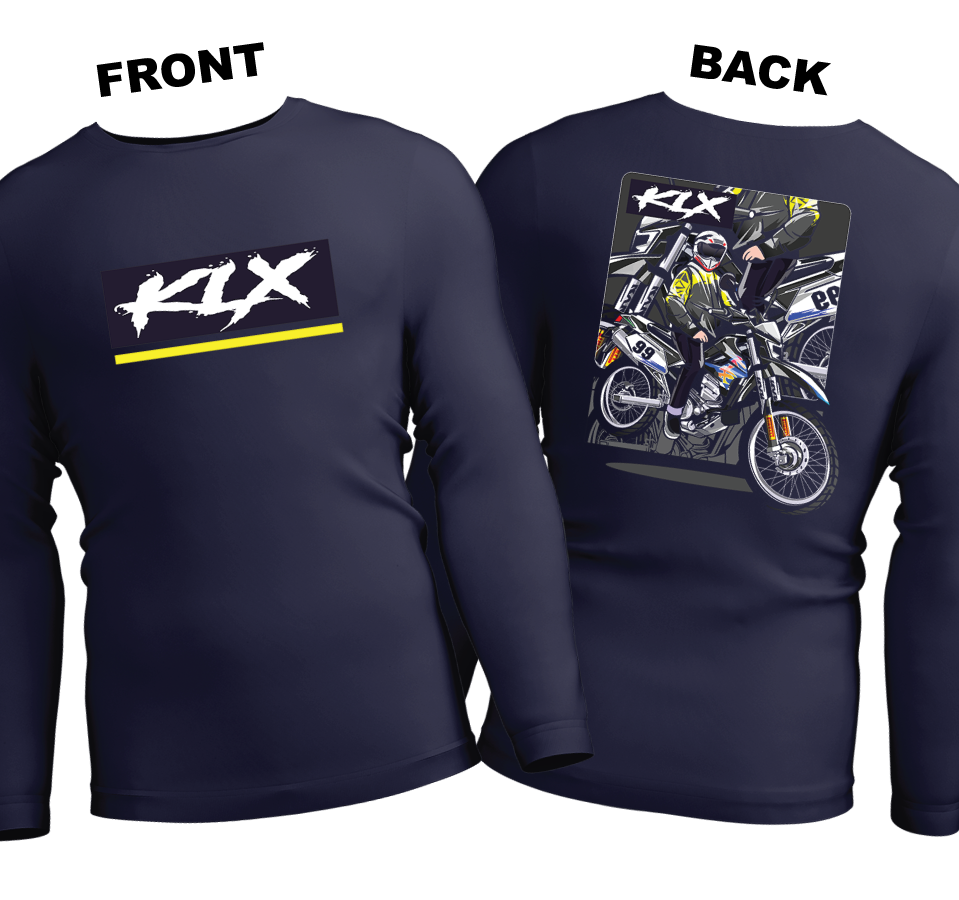 Long Sleeve Drifit Shirt: KLX (Front and Back)